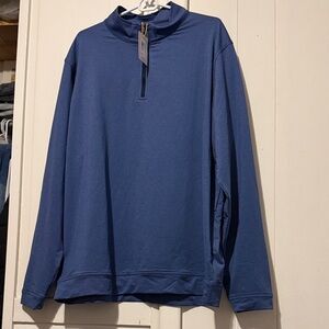 Peter Millar Blue Quarter-Zip Pullover